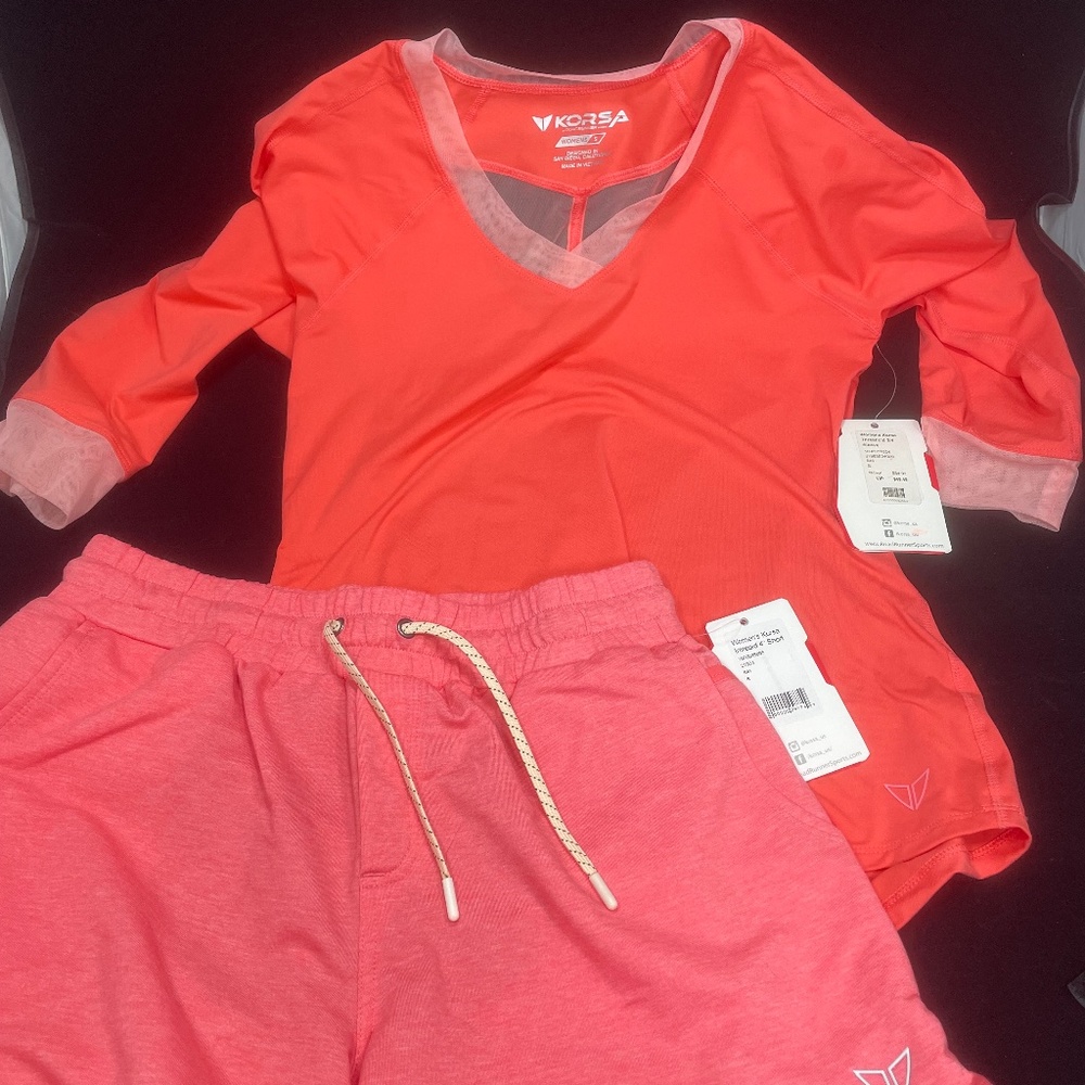 Korsa Women's Small Shirt and Shorts Set NWT